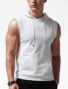 img 2 attached to Aixdir Men's Sleeveless Hoodie: Workout Hooded Tank Top with Pocket for Gym and Muscles