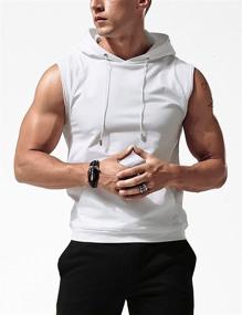 img 3 attached to Aixdir Men's Sleeveless Hoodie: Workout Hooded Tank Top with Pocket for Gym and Muscles