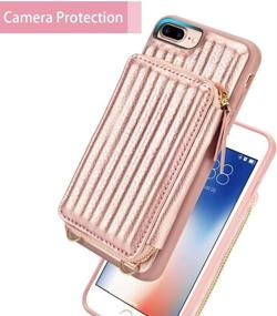 img 1 attached to 📱 Rose Gold iPhone 7 Plus/8 Plus Wallet Case with Crossbody Strap - ZVEdeng Zipper Trunk Box Case, Card Holder & Leather Design for 5.5 inch iPhone 7 Plus/8 Plus