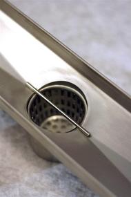 img 2 attached to 🚿 Novalinea ZA Linear Shower Drain (36 Inch Brick Pattern) - Sleek, Modern Brushed Stainless Steel with Hair Strainer, Leveling Feet, and Threaded Adapter: The Ultimate Drain Solution for Your Shower!