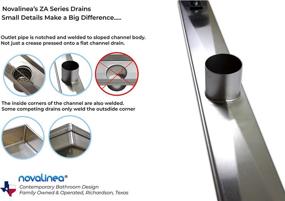 img 1 attached to 🚿 Novalinea ZA Linear Shower Drain (36 Inch Brick Pattern) - Sleek, Modern Brushed Stainless Steel with Hair Strainer, Leveling Feet, and Threaded Adapter: The Ultimate Drain Solution for Your Shower!