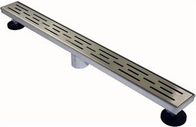 img 4 attached to 🚿 Novalinea ZA Linear Shower Drain (36 Inch Brick Pattern) - Sleek, Modern Brushed Stainless Steel with Hair Strainer, Leveling Feet, and Threaded Adapter: The Ultimate Drain Solution for Your Shower!