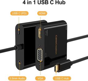 img 3 attached to Универсальный USB C хаб: Адаптер CableCreation 4-в-1 с HDMI, VGA, аудио и зарядкой через PD - совместим с MacBook Pro, iPad Pro, Galaxy S20, Surface Book 2 и XPS 13