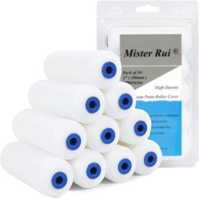 img 4 attached to 🎨 High Density Foam Paint Roller Covers, Mister Rui Small Paint Roller 4 Inch (Pack of 10) - Ideal Finest Finish Mini Sponge Rollers for Painting Walls, Cabinets, Cupboards, Doors, etc.