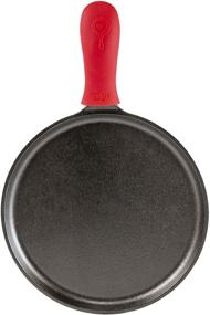 img 2 attached to 🍳 Lodge Cast Iron Griddle with Hot Handle Holder, 10.5 Inches, Black and Red