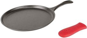 img 4 attached to 🍳 Lodge Cast Iron Griddle with Hot Handle Holder, 10.5 Inches, Black and Red