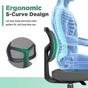 img 3 attached to 🪑 MOLENTS Armless Task Office Chair with Mesh Lumbar Support - Ergonomic Computer Chair,No Arms,Adjustable Swivel Home Office Chair,Easy Assembly,Mid Back,No Armrest, Ideal for Small Spaces