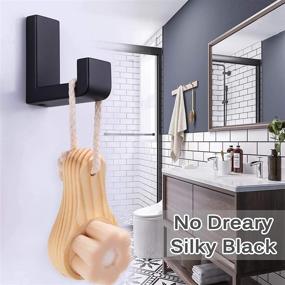 img 1 attached to Robe Towel Hook Matte Black – Stylish and Functional Stainless Steel Hanger for Bathroom, Kitchen, or Office