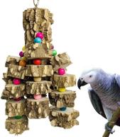 🦜 entertain your parrot with pinvnby large natural wood bird chewing toys: perfect for african grey, macaws, cockatoos, eclectus, and amazon parrots logo