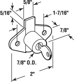 img 1 attached to 🔒 PRIME-LINE U 9947 Brass Drawer & Cabinet Lock, 7/8 in. OD, Diecast with Plated Finish