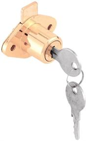 img 2 attached to 🔒 PRIME-LINE U 9947 Brass Drawer & Cabinet Lock, 7/8 in. OD, Diecast with Plated Finish