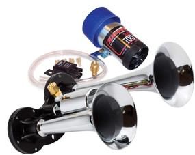 img 1 attached to 💪 Powerful and Stylish: Kleinn Air Horns 6126 Direct Drive Dual Air Horn Kit - Chrome
