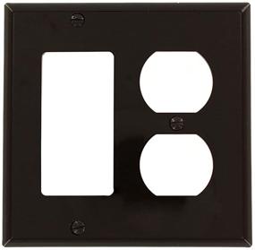 img 1 attached to 🔳 Leviton 80746 2-Gang 1-Duplex 1-Decora GFCI Device Combination Wallplate, Standard Size, Brown, made from Thermoplastic Nylon