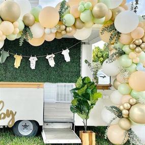 img 1 attached to Sage Green Blush Eucalyptus Balloon Garland Kit: Perfect Party Decor with 131 Pcs Balloons & Artificial Eucalyptus Leaves Stems for Baby Bridal Shower, Birthday, Safari Themes