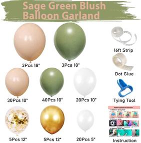 img 3 attached to Sage Green Blush Eucalyptus Balloon Garland Kit: Perfect Party Decor with 131 Pcs Balloons & Artificial Eucalyptus Leaves Stems for Baby Bridal Shower, Birthday, Safari Themes