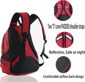 img 1 attached to 🎒 FSY Classic Backpack Water Resistant RED 600D: Durable and Stylish Carryall for All Your Adventures