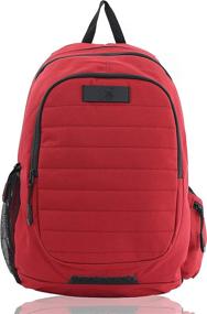 img 4 attached to 🎒 FSY Classic Backpack Water Resistant RED 600D: Durable and Stylish Carryall for All Your Adventures