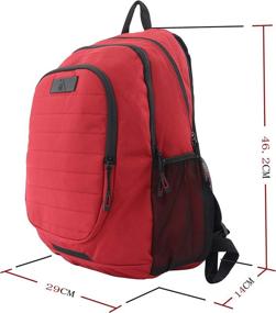 img 3 attached to 🎒 FSY Classic Backpack Water Resistant RED 600D: Durable and Stylish Carryall for All Your Adventures