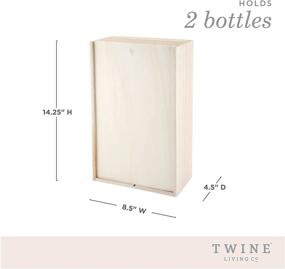 img 2 attached to 🍷 Rustic Twine Wine Box: 2 Bottle Wooden Decorative Holder with Lid & Accessory Sets - Made from Paulownia Wood, Fits Standard Wine Bottles