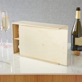 img 1 attached to 🍷 Rustic Twine Wine Box: 2 Bottle Wooden Decorative Holder with Lid & Accessory Sets - Made from Paulownia Wood, Fits Standard Wine Bottles
