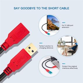 img 1 attached to 🔌 15фт USB 3.0 удлинительный кабель - Мужской на Женский USB Тип A Кабель, Высокоскоростная Передача Данных (5Гбит/с) для Мыши, Флеш-накопителя, Жесткого диска, Playstation, Xbox, Oculus VR, Картридера, Принтера