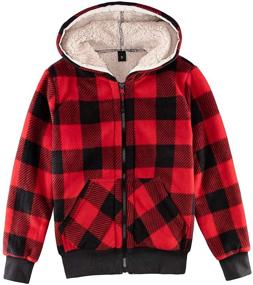 img 4 attached to 🧥 Warm and Cozy: Kids Sherpa Fleece Lined Hoodie Jacket for Ultimate Style and Comfort