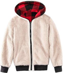 img 2 attached to 🧥 Warm and Cozy: Kids Sherpa Fleece Lined Hoodie Jacket for Ultimate Style and Comfort