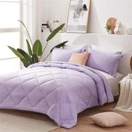 🌞 sunstyle home queen lightweight comforter set – light purple down alternative comforter with soft all seasons bedding and 2 pillow shams logo