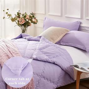 img 3 attached to 🌞 SunStyle Home Queen Lightweight Comforter Set – Light Purple Down Alternative Comforter with Soft All Seasons Bedding and 2 Pillow Shams