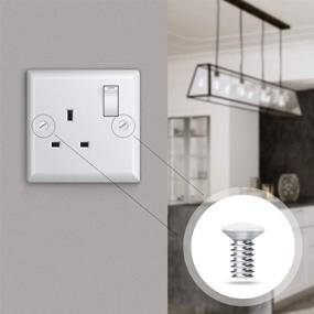 img 2 attached to 🔩 100 Pack White Wall Plate Screws, 5/16" Long 6-32 Thread Switch Cover Screw Set, Outlet Replacement Screws, White Screws for Receptacle Cover, Wall Plate & Light Switch Plate