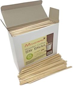 img 2 attached to ☕ Makerstep Wooden Coffee Stir Sticks 7 Inch with Storage Box, 1000 Count: Sustainable, Sturdy Birch Wood Stirrers for Coffee, Tea, Craft, and Popsicle - Eco-friendly, Splinter Free, Round Ends