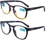 👓 k kenzhou computer reading glasses blue light blocking lightweight glasses for women 2 pack (black/yellow, +1.5): enhanced seo-friendly optics for eye strain relief logo