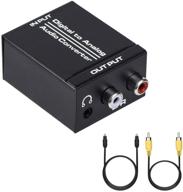 🔊 аудио преобразователь digital to analog от anber-tech с оптическим spdif toslink коаксиальным, аналоговым стерео l/r и 3.5 мм разъемом dac преобразователь, оптический и коаксиальный кабель, адаптер питания для ps4 hdtv dvd наушников. логотип