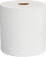 amazoncommercial 1-ply white hardwound paper towels (416970): high capacity bulk rolls for business, fsc certified, 800 feet per roll (6 rolls) logo