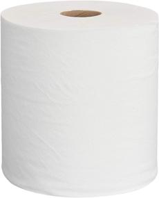 img 4 attached to AmazonCommercial 1-Ply White Hardwound Paper Towels (416970): High Capacity Bulk Rolls for Business, FSC Certified, 800 Feet per Roll (6 Rolls)