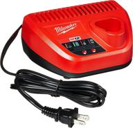 🔋 milwaukee genuine oem m12 lithium ion 12v battery charger w/led indicator, red - model 48-59-2401 logo