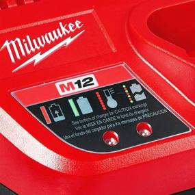 img 2 attached to 🔋 Milwaukee Genuine OEM M12 Lithium Ion 12V Battery Charger w/LED Indicator, Red - Model 48-59-2401