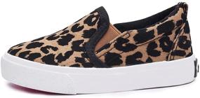 img 3 attached to Skeblo Leopard Canvas Sneakers Loafers Boys' Shoes