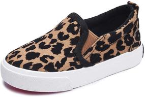 img 4 attached to Skeblo Leopard Canvas Sneakers Loafers Boys' Shoes