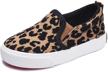 skeblo leopard canvas sneakers loafers boys' shoes logo