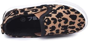 img 2 attached to Skeblo Leopard Canvas Sneakers Loafers Boys' Shoes