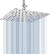 🚿 premium stainless steel fixed 12'' high-pressure shower head - adjustable rain shower head with removable restrictor & self-cleaning high-flow nozzles - anti-clog & leak-proof - polished chrome logo