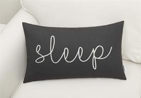 img 3 attached to 💤 Enhance Your Sleep with EURASIA DECOR Sleep Sentiment Lumbar Accent Throw Pillow Cover - Dark Grey!
