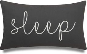img 4 attached to 💤 Enhance Your Sleep with EURASIA DECOR Sleep Sentiment Lumbar Accent Throw Pillow Cover - Dark Grey!