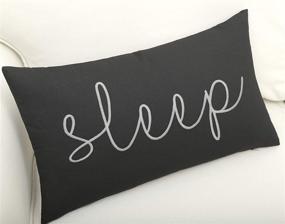 img 2 attached to 💤 Enhance Your Sleep with EURASIA DECOR Sleep Sentiment Lumbar Accent Throw Pillow Cover - Dark Grey!