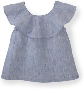 img 4 attached to Hope Henry Girls Striped Ruffle Girls' Clothing in Tops, Tees & Blouses