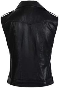 img 3 attached to Kedera Motorcycle Leather Sleeveless Pockets Women's Clothing for Coats, Jackets & Vests