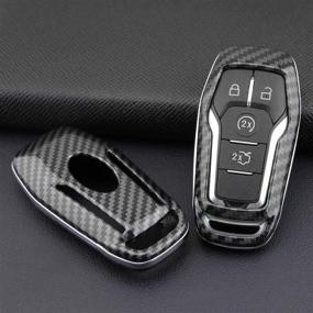 img 3 attached to 🔑 Enhanced ABS Carbon Fiber Key Shell for Ford F150, Mondeo, Mustang, Edge, and Explorer vehicles