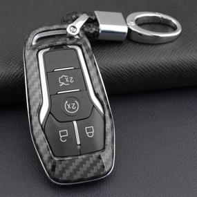 img 4 attached to 🔑 Enhanced ABS Carbon Fiber Key Shell for Ford F150, Mondeo, Mustang, Edge, and Explorer vehicles