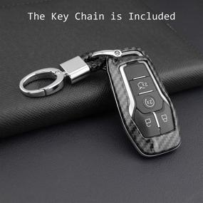 img 1 attached to 🔑 Enhanced ABS Carbon Fiber Key Shell for Ford F150, Mondeo, Mustang, Edge, and Explorer vehicles